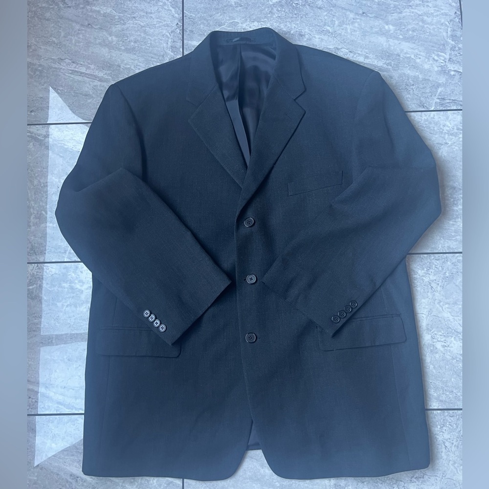 Studio Milano Italy Men’s Black Tuxedo Suit Jacket Super 120% Wool 52R 100% Wool